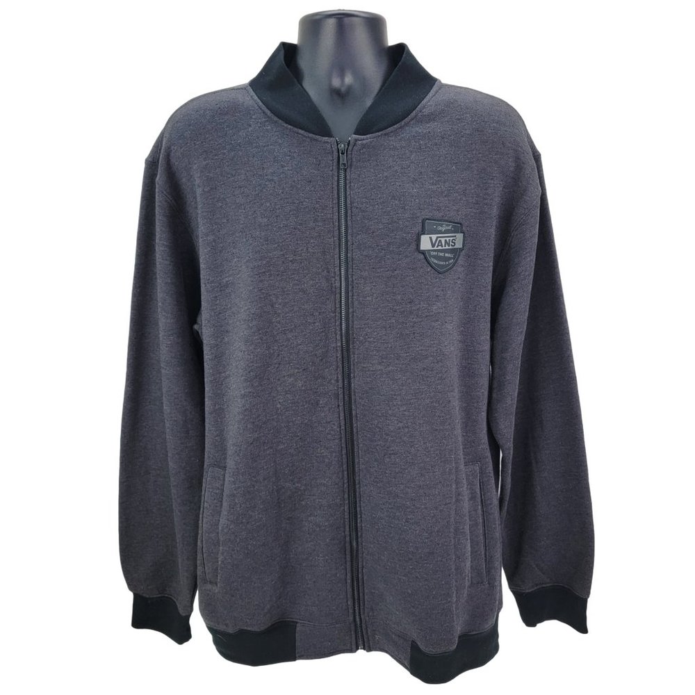 Vans Off The Wall Men's XL Full Zip Lightweight Sweatshirt Skate Jacket Black